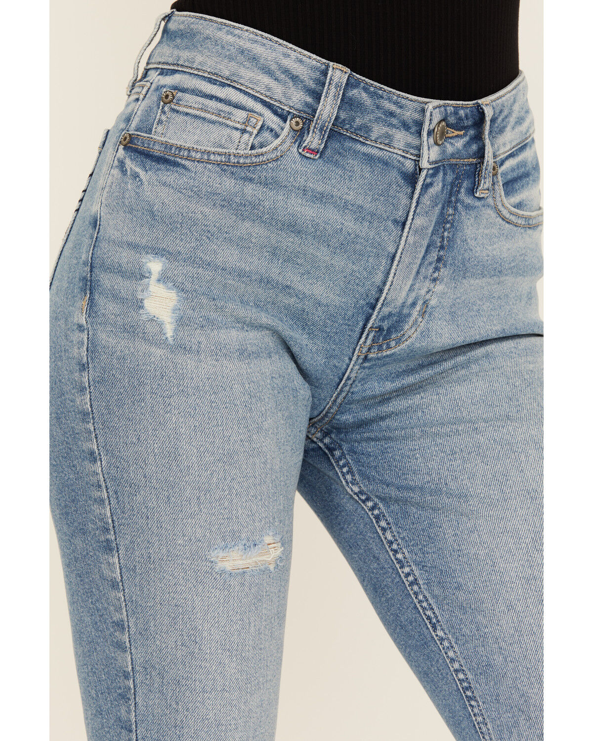 Image #2 - Idyllwind Women's Arbor Medium Wash Outlaw High Rise Flare Super Stretch Denim Jeans, Medium Wash, hi-res
