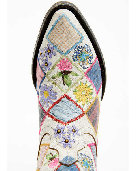 Image #6 - Yippee Ki Yay by Old Gringo Women's Heirloom Short Embroidered Patchwork Booties - Pointed Toe, White, hi-res