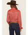 Image #4 - Howdy Hanny Women's Western Conversational Print Long Sleeve Pearl Snap Western Shirt, Rust Copper, hi-res