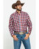 Image #1 - Ariat Men's Elzerman Performance Flannel Long Sleeve Western Shirt, Burgundy, hi-res