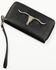 Image #2 - Idyllwind Women's Esperanza Longhorn Wristlet Wallet, Black, hi-res