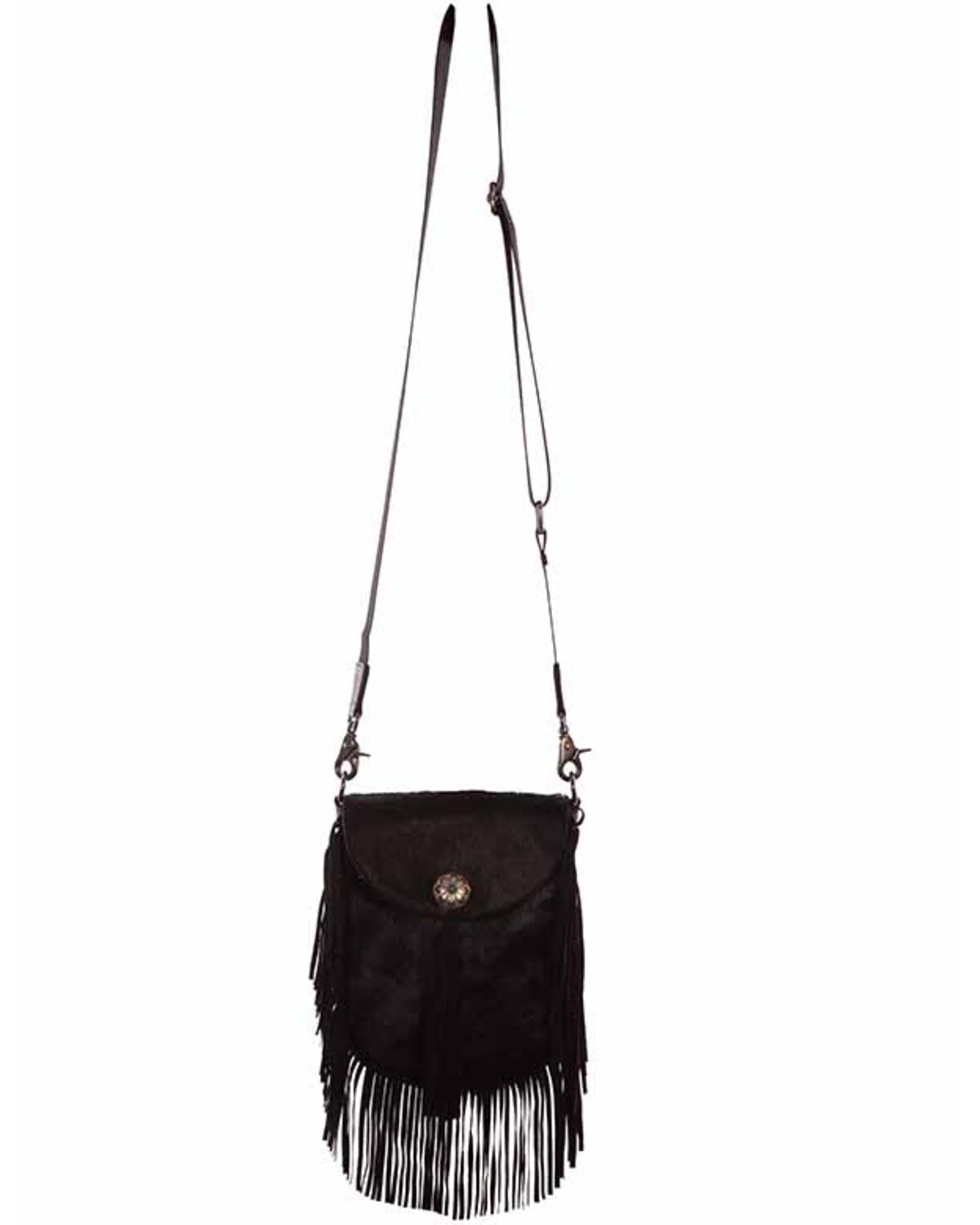 Image #1 - Scully Women's Fringe Crossbody Bag, Black, hi-res