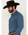Image #2 - Kimes Ranch Men's Linville Solid Long Sleeve Button-Down Performance Western Shirt, Blue, hi-res