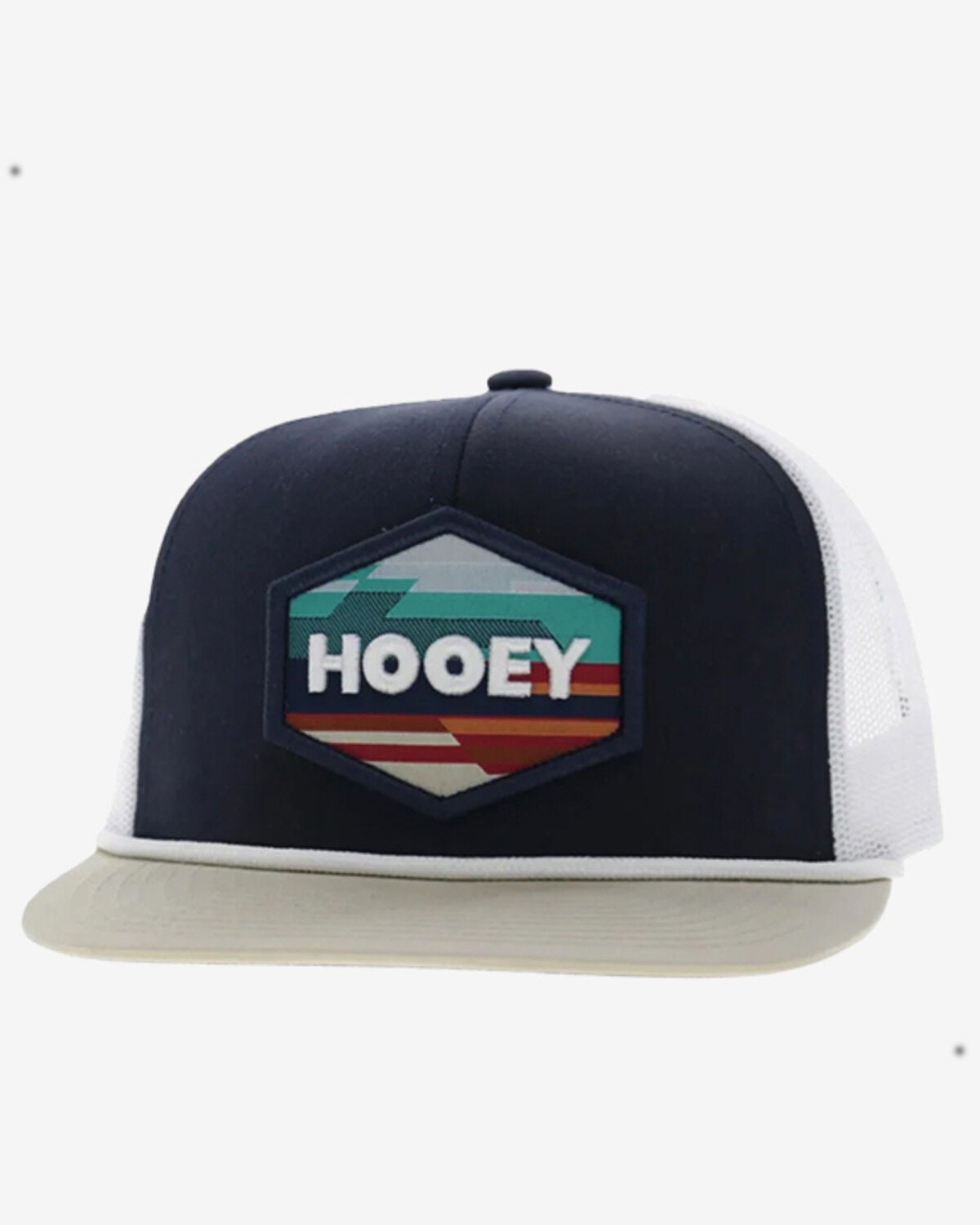 Hooey Men's Serape Patch Trucker Cap, Navy, hi-res