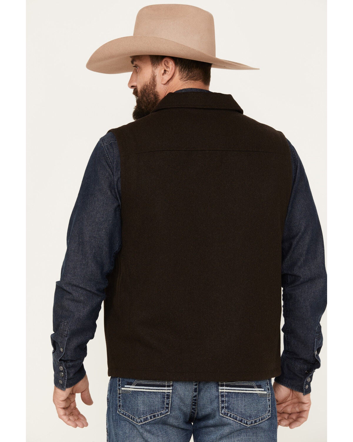 Blue Ranchwear Men's Wool Mackinaw Vest, Dark Brown