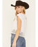 Beyond The Radar Women's Crochet Hem Trim Top, White, hi-res