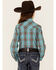 Image #3 - Roper Girls' Plaid Print Long Sleeve Western Shirt, Blue, hi-res