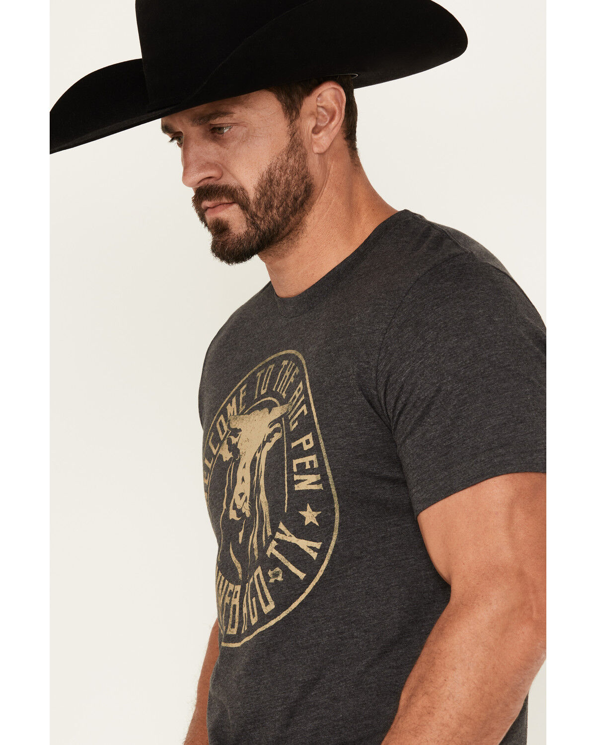 Image #2 - Rodeo Time Men's Welcome To The Big Pen Short Sleeve Graphic T-Shirt, Black, hi-res