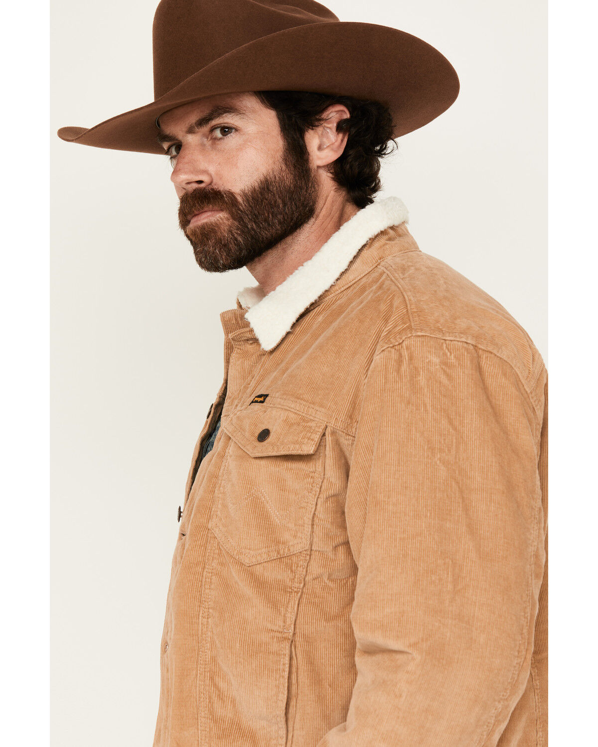 Image #2 - Wrangler Men's Sherpa Lined Corduroy Jacket, Tan, hi-res