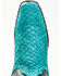 Image #6 - Dan Post Women's Exotic Seabass Skin Western Boots - Square Toe, Black/turquoise, hi-res