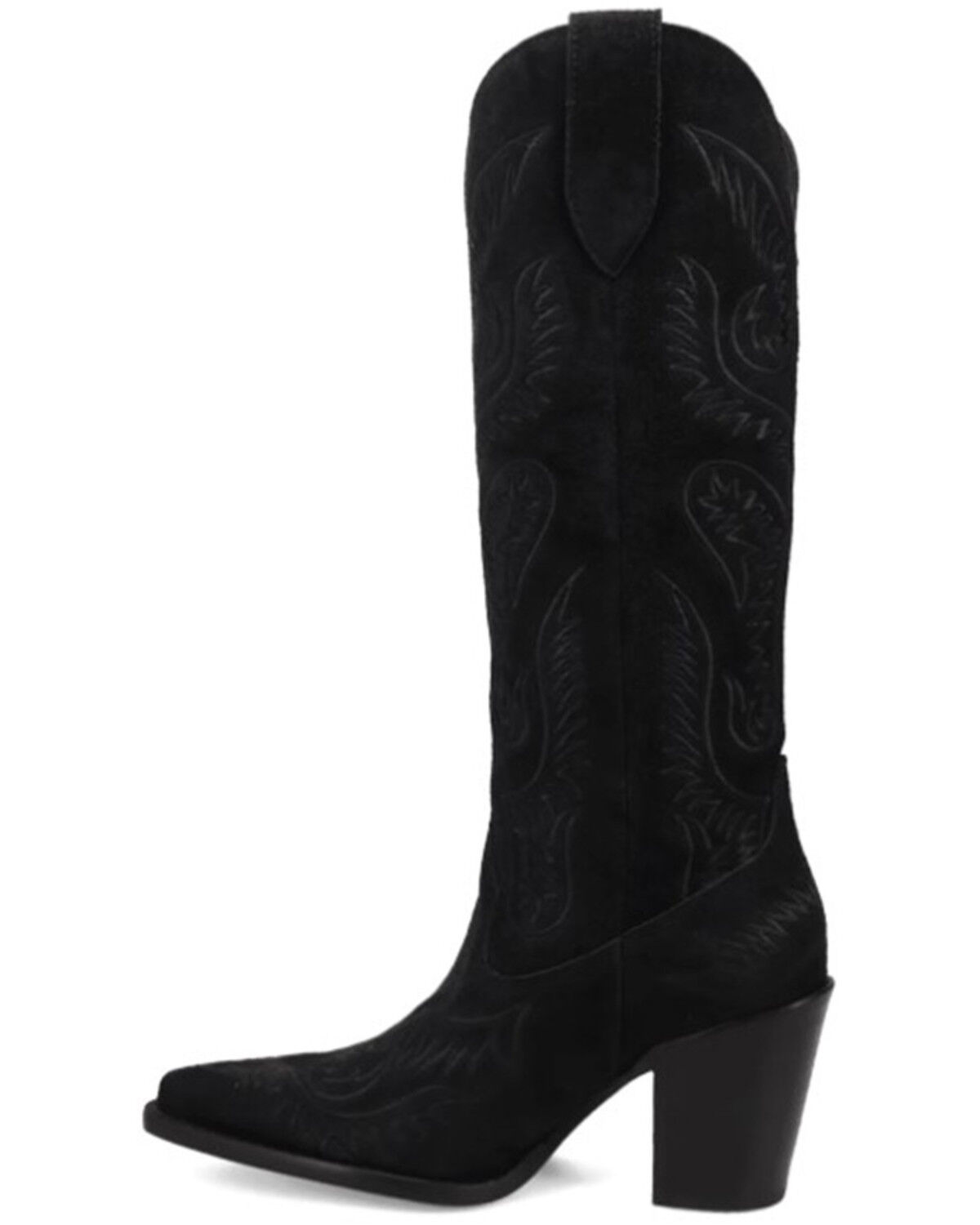 Image #3 - Dingo Women's Evita Tall Suede Western Boots - Snip Toe, Black, hi-res