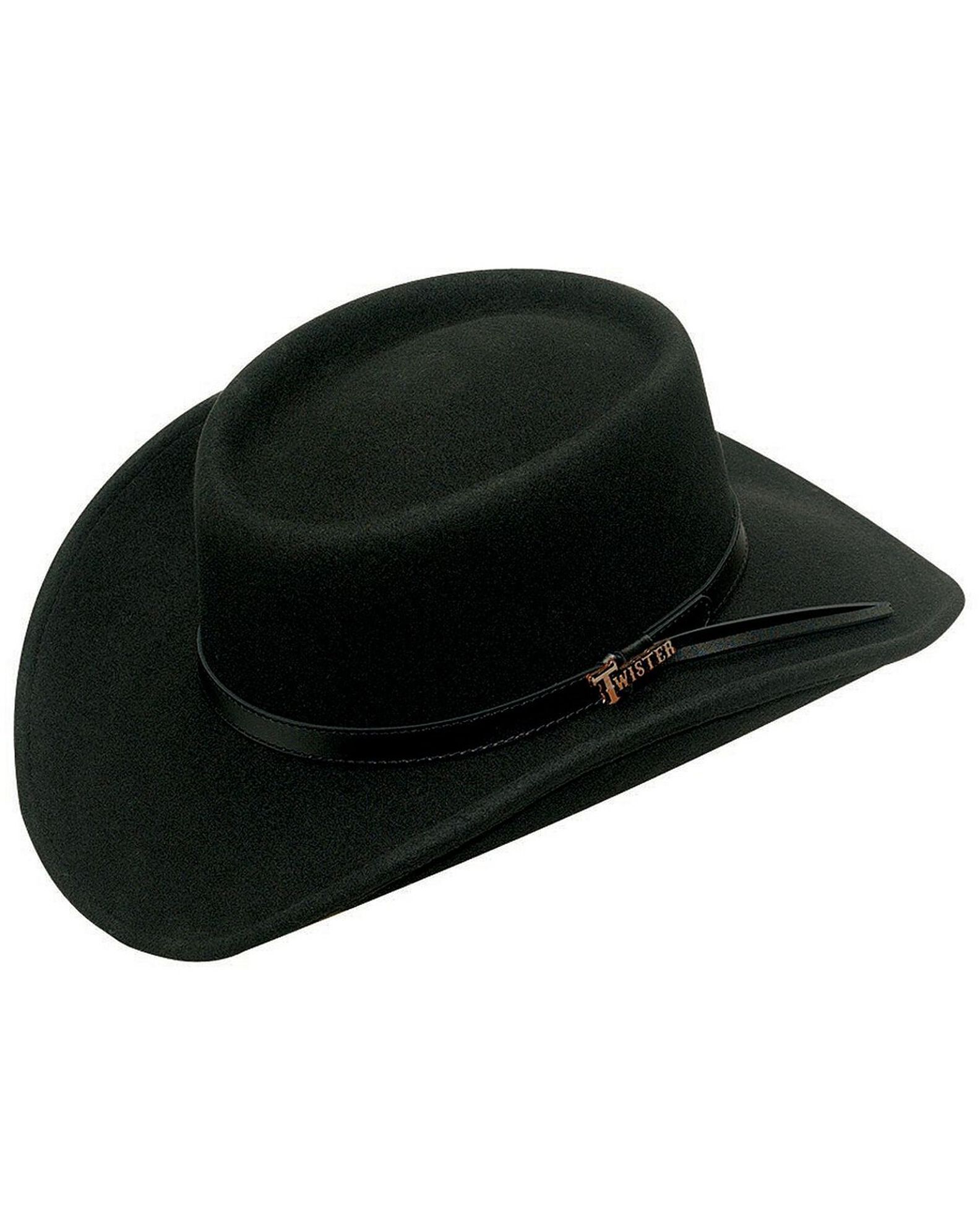 Twister Western Cowboy Hat Gambler Wool Crushable Black 7211801