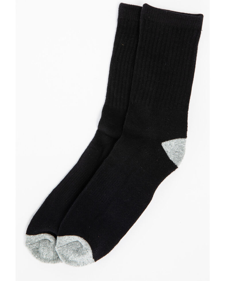 Cody James Boys' Solid Basics 3-Pack Crew Socks, Black, hi-res