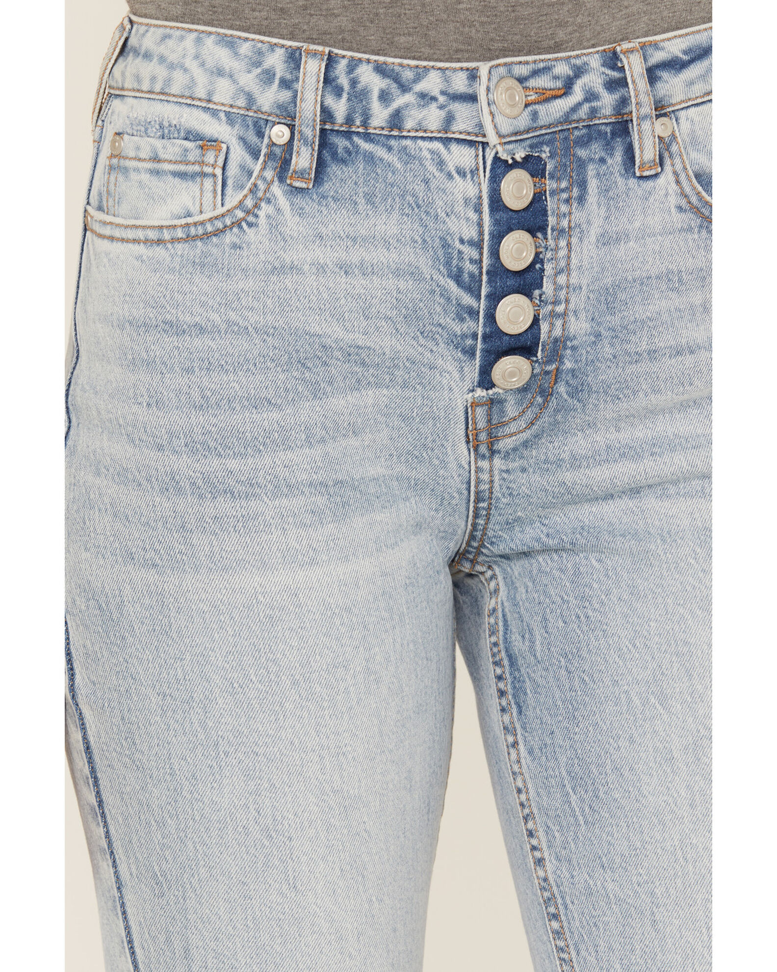 Image #2 - Cleo + Wolf Women's Light Wash High Rise Slim Bootcut Jeans, Light Medium Wash, hi-res