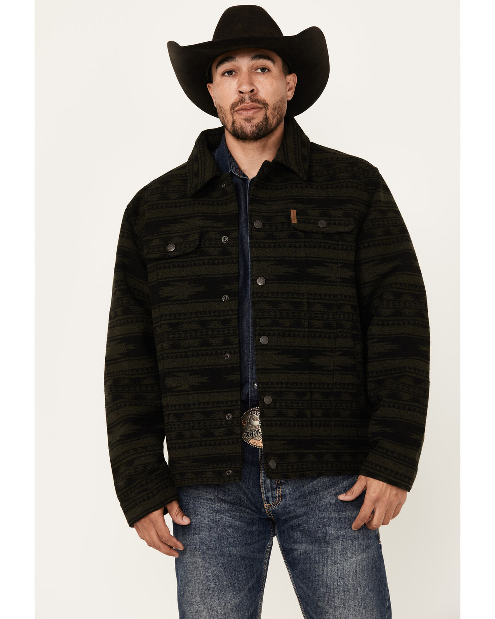 Cinch Men's Southwestern Jacquard Twill Trucker Snap Jacket