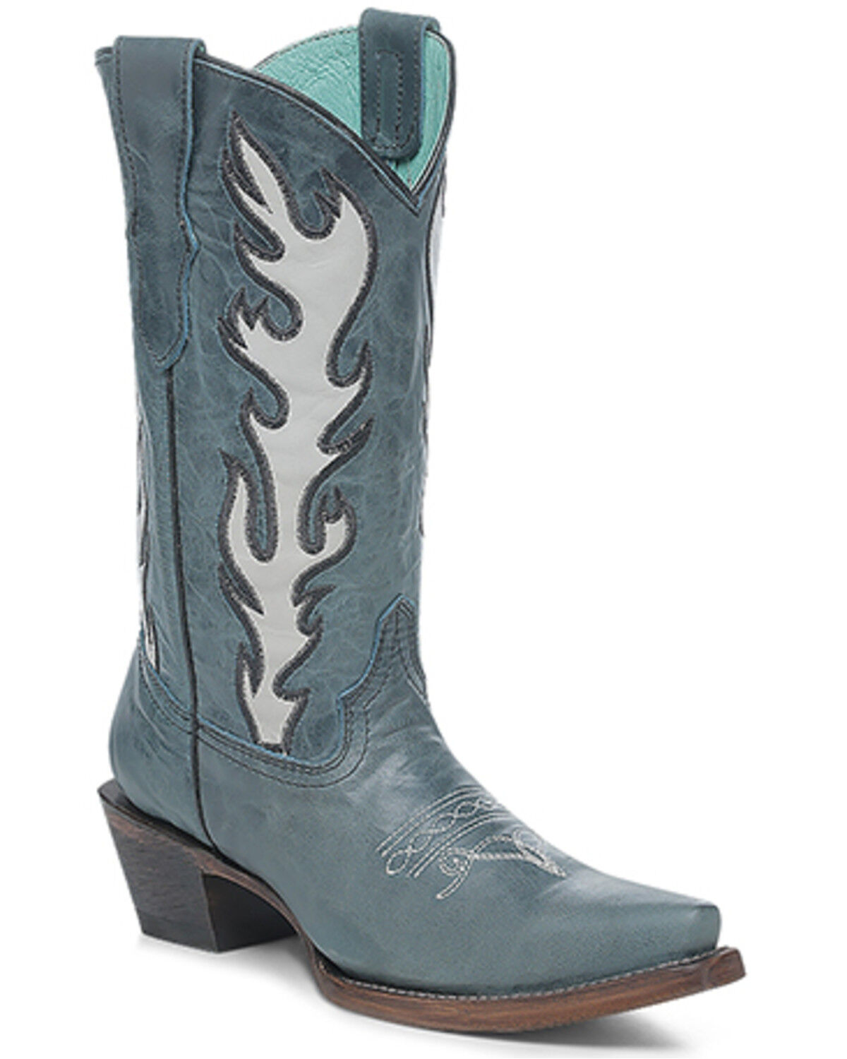 Image #1 - Corral Girls' Blue Jean Western Boots - Snip Toe, Blue, hi-res