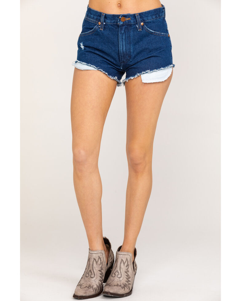 Wrangler Modern Women S Dark Wash Heritage Shorts Sheplers