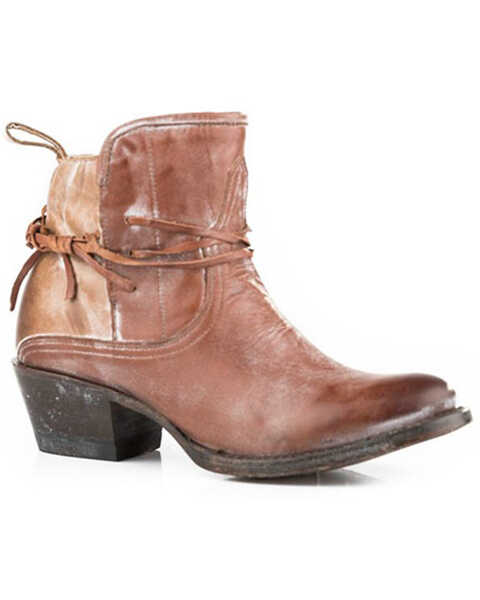 Stetson Women's Minx Western Booties - Pointed Toe, Brown, hi-res