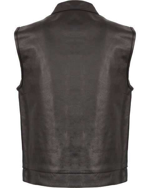 Image #2 - Milwaukee Leather Men's Open Neck Club Style Vest , Black, hi-res