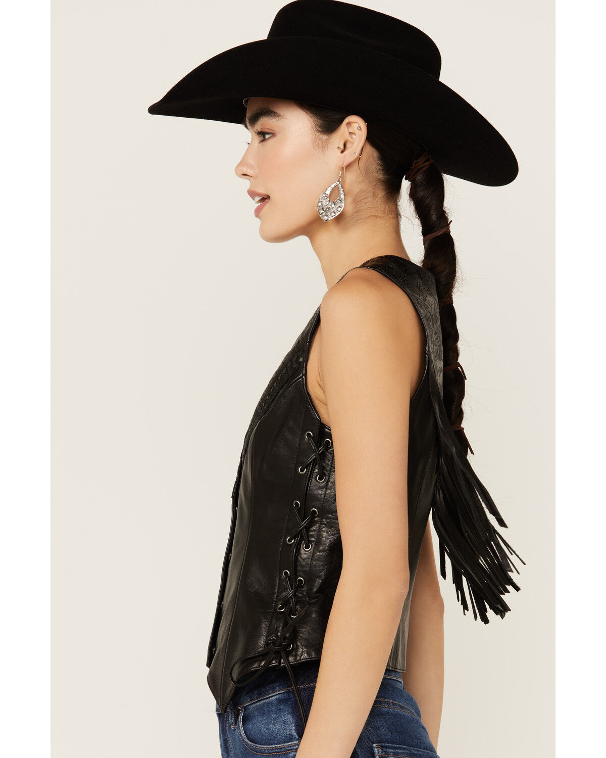 Image #2 - Idyllwind Women's Stokes Leather Vest, , hi-res