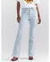 Image #7 - Wrangler® X Barbie™ Women's Light Wash High Rise Westward Pink Patch Stretch Bootcut Jeans, Light Wash, hi-res