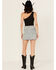 Image #3 - Blue B Women's Light Wash Fringe Mini Denim Skirt, , hi-res