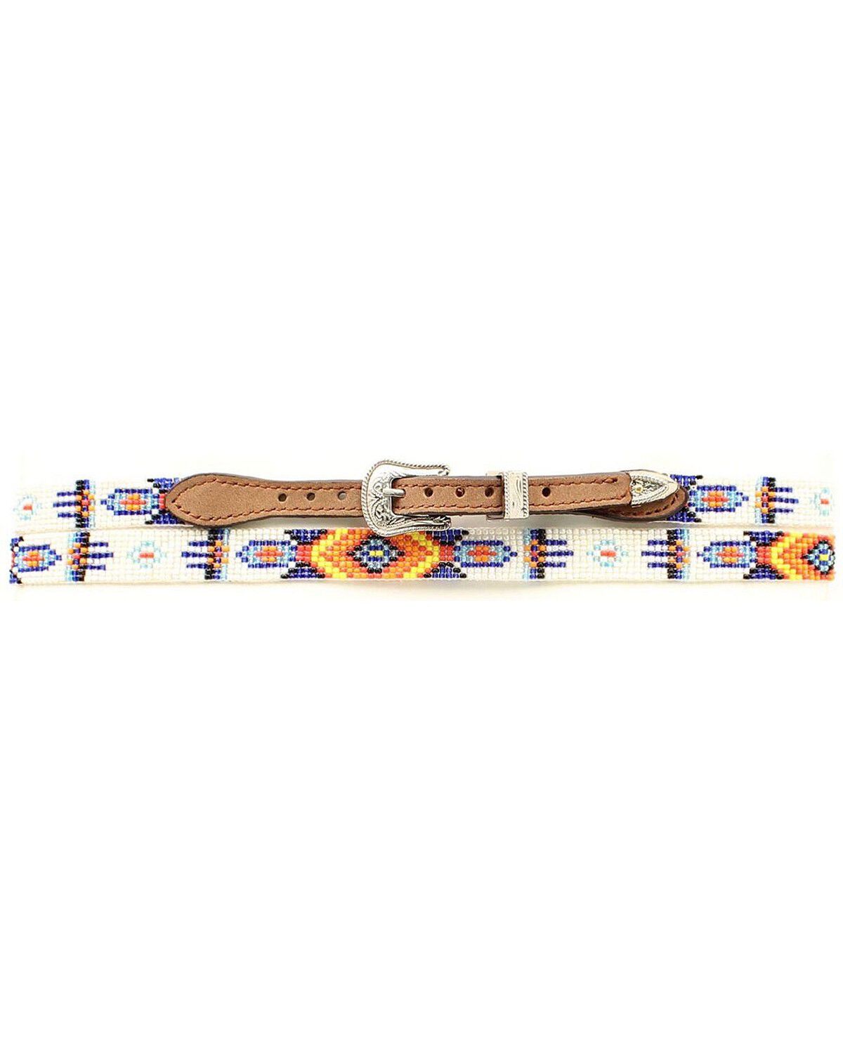 M & F Western Southwestern Beaded Hat Band, Med Brown, hi-res