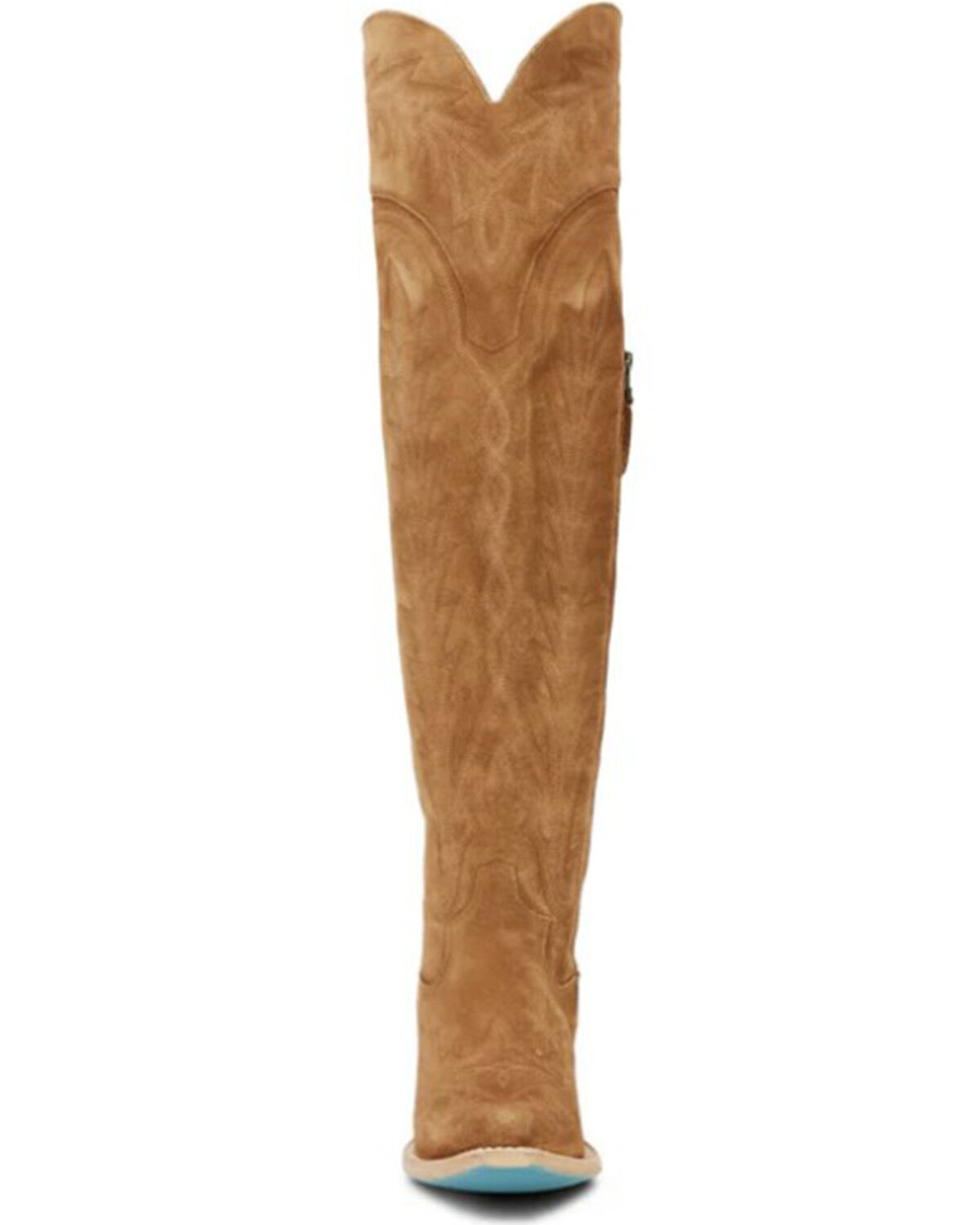 Image #4 - Lane Women's Lexington Suede Over The Corset Western Boots - Snip Toe, Caramel, hi-res