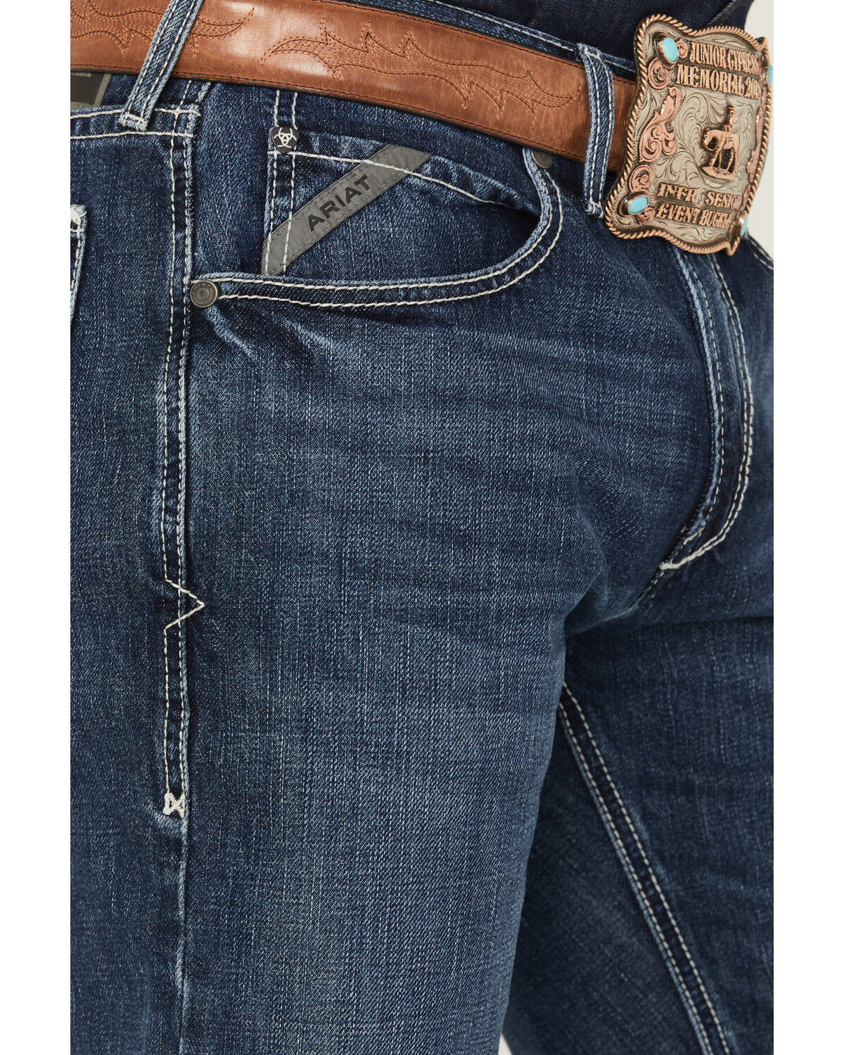 Image #2 - Ariat Men's M2 Camilo Dark Wash Relaxed Bootcut Rigid Denim Jeans, Dark Wash, hi-res