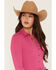 Image #4 - Idyllwind Women's Solid Long Sleeve Pullover Western Riding Shirt, Fuchsia, hi-res