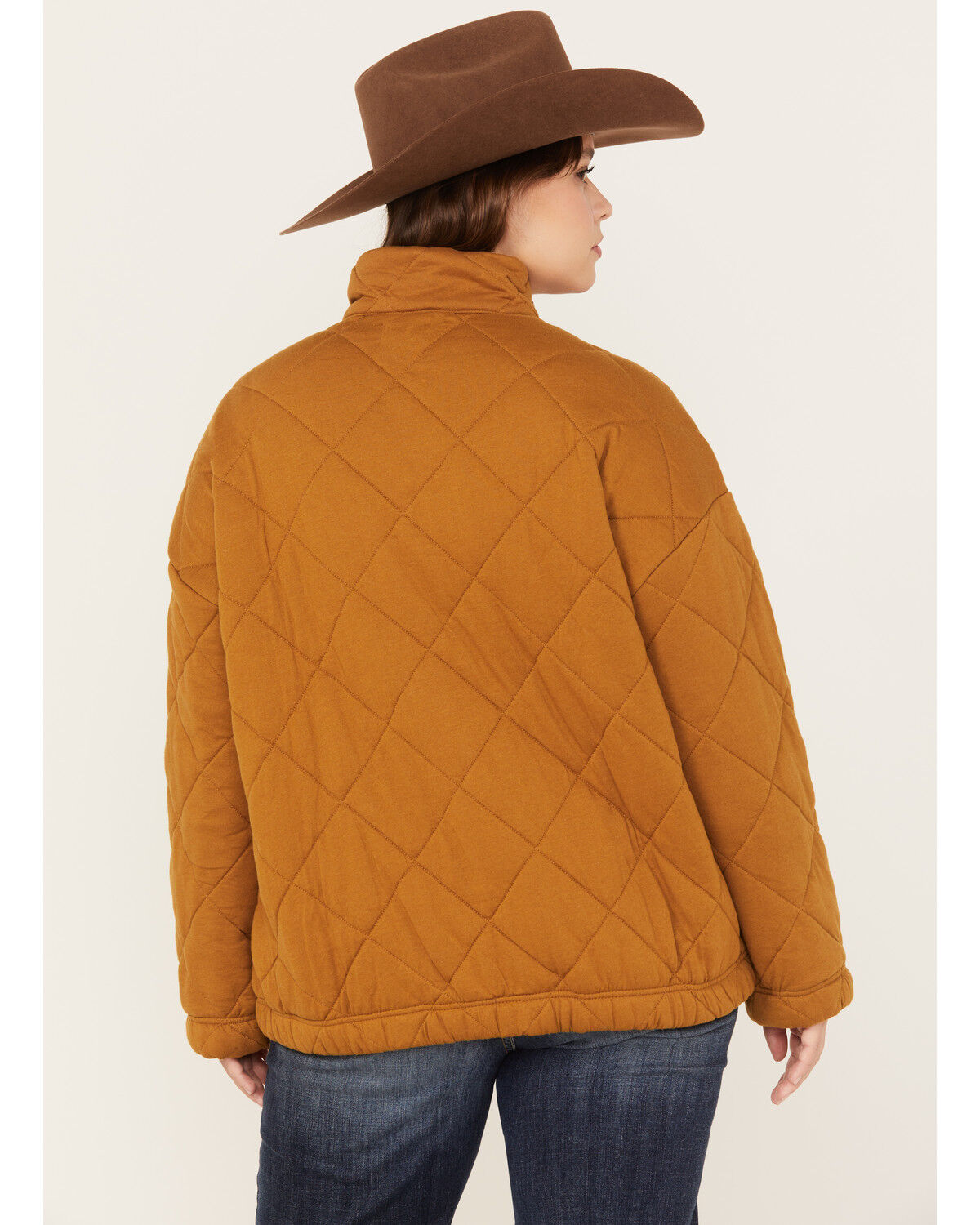 Image #4 - Ariat Women's Quilted Zip Jacket - Plus, Brown, hi-res