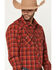 Image #2 - Wrangler Retro Men's Plaid Print Long Sleeve Snap Western Shirt, Red, hi-res