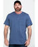 Image #1 - Hawx Men's Pocket Henley Short Sleeve Work T-Shirt , Heather Blue, hi-res