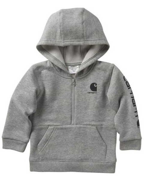 Carhartt Toddler Boys' Half Zip Hooded Sweatshirt, Grey, hi-res