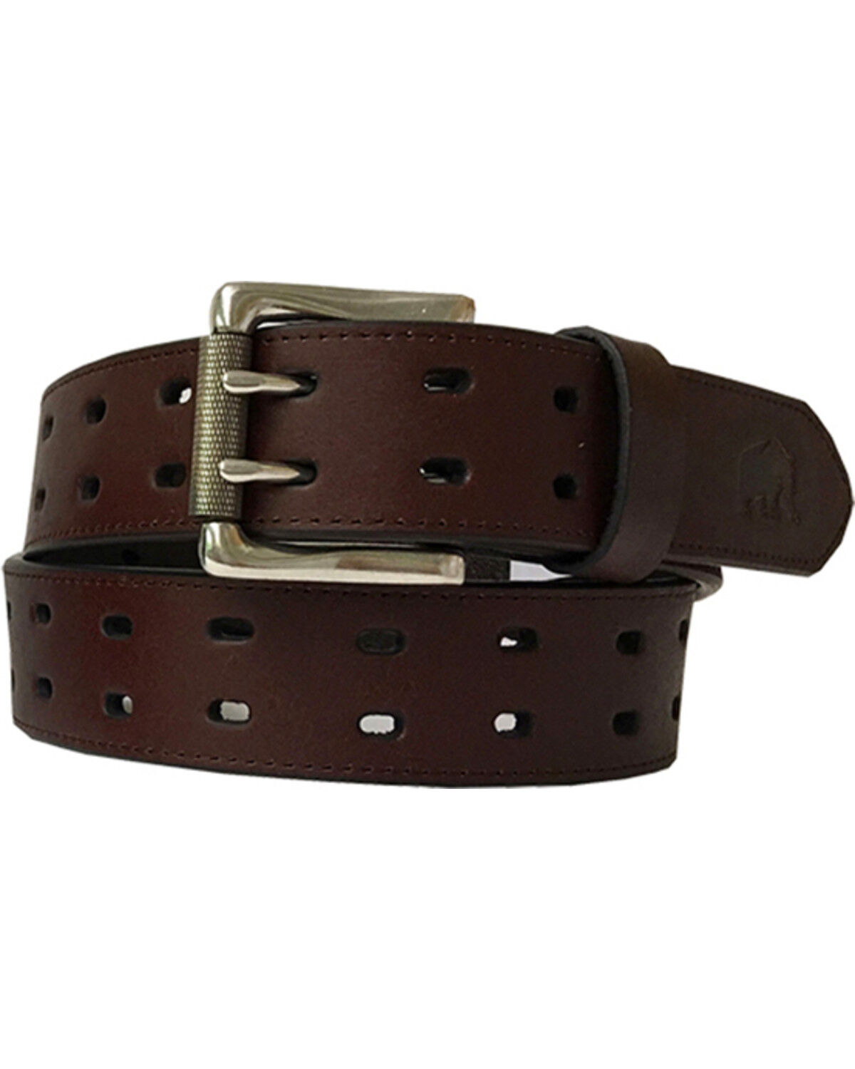 Image #1 - Berne Men's Genuine Leather Double Row Belt, Brown, hi-res