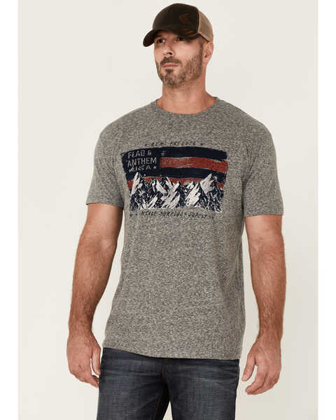 Flag & Anthem Men's Gray Flag Short Sleeve Graphic T-Shirt, Grey, hi-res