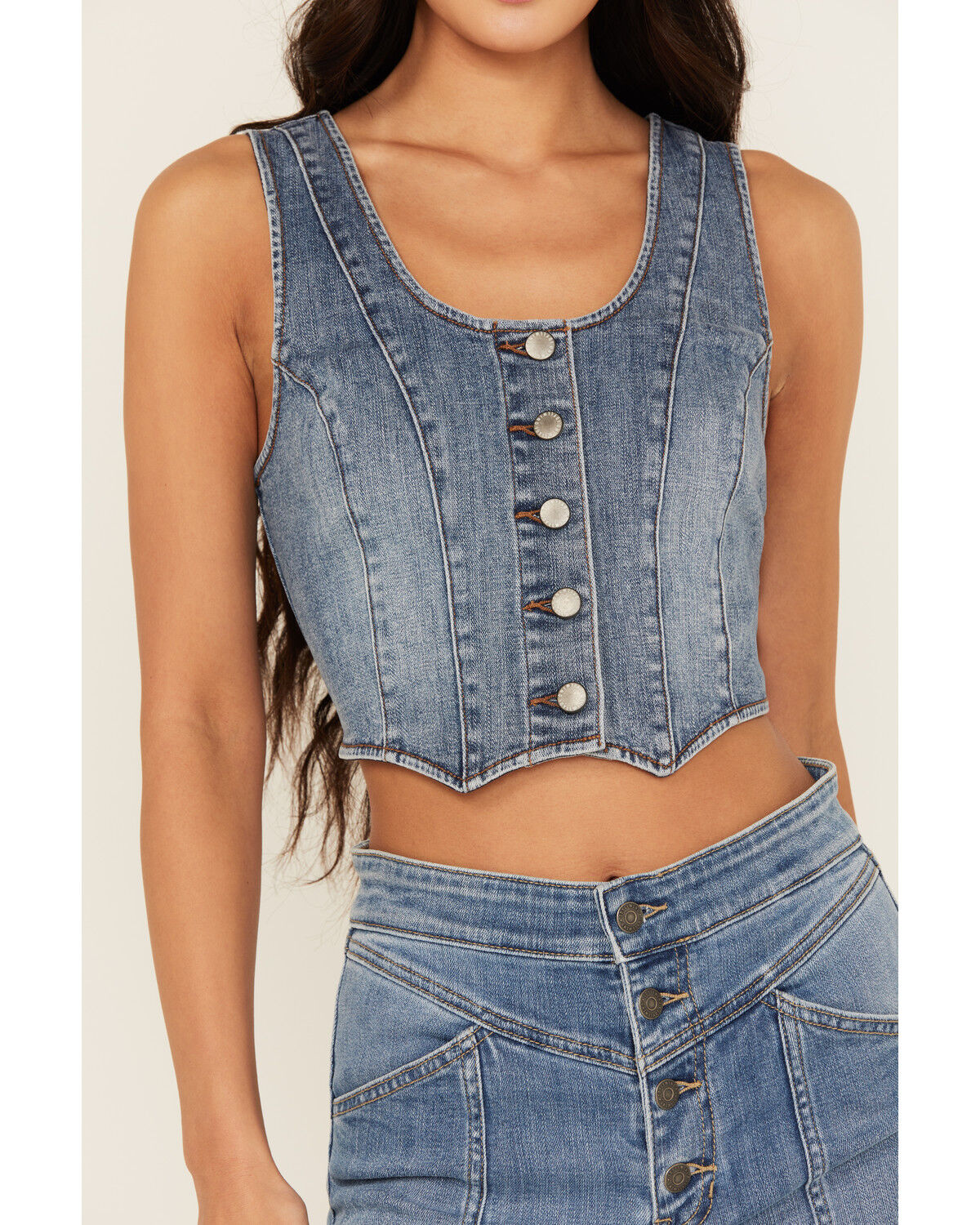 Image #3 - Idyllwind Women's Ivywood Medium Wash Stretch Denim Vest, Medium Wash, hi-res