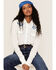 Stetson Women's Embroidered Floral Long Sleeve Western Pearl Snap Shirt, White, hi-res