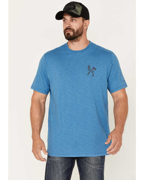 Image #1 - Brothers and Sons Men's Logo Graphic Short Sleeve T-Shirt, Blue, hi-res