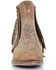 Circle G Women's Brown Studded Fringe Booties - Round Toe, Brown, hi-res