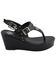 Image #3 - Milwaukee Leather Women's Buckle Strap Wedge Sandals, Black, hi-res