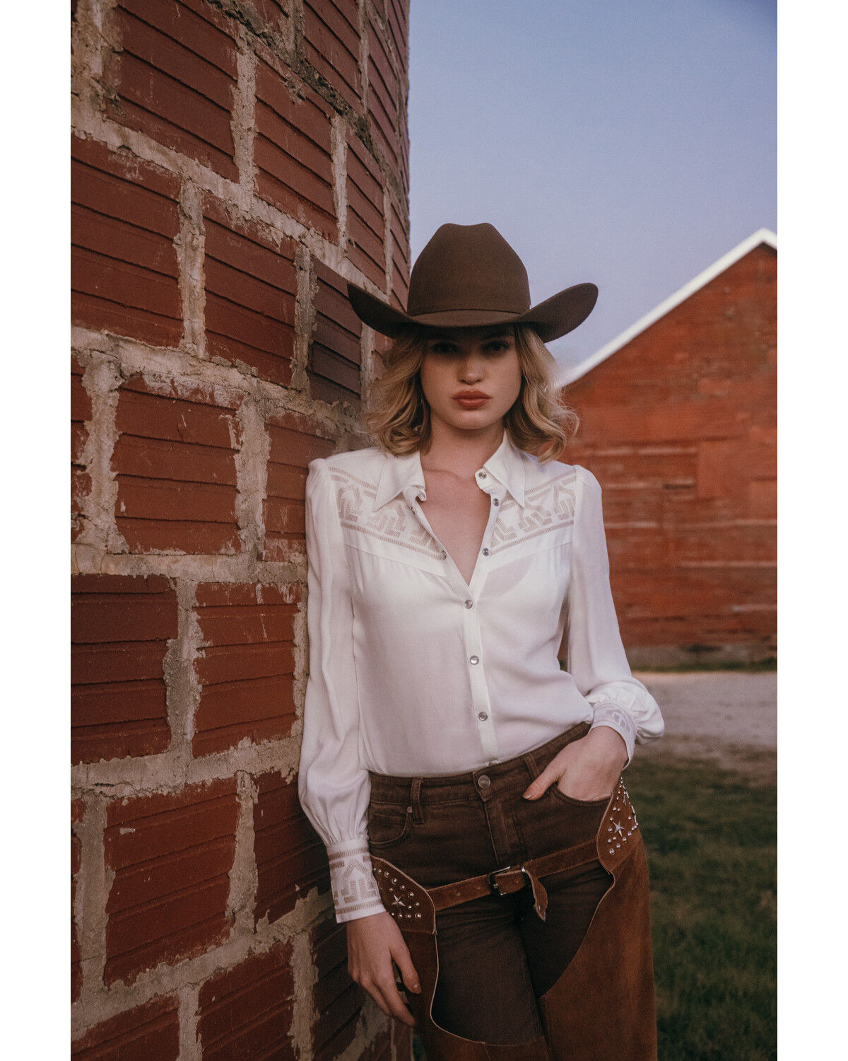 Image #1 - Shyanne Women's Embroidered Long Sleeve Pearl Snap Western Shirt, White, hi-res