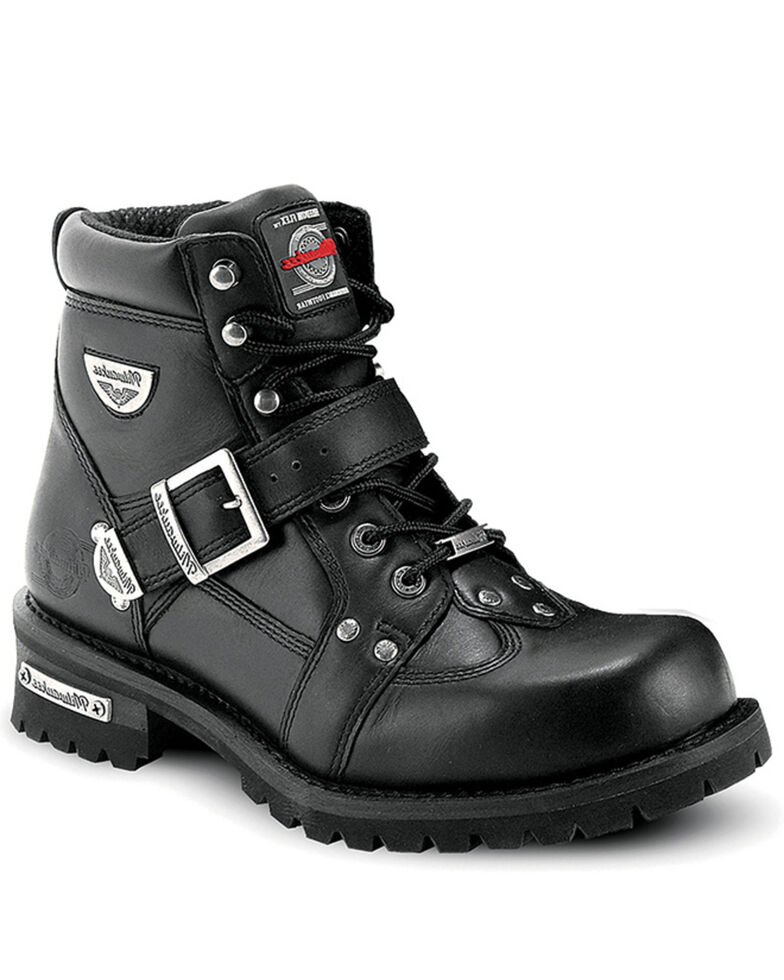 Milwaukee Motorcycle Clothing Co. Men's Road Captian Moto Boots - Round Toe, Black, hi-res