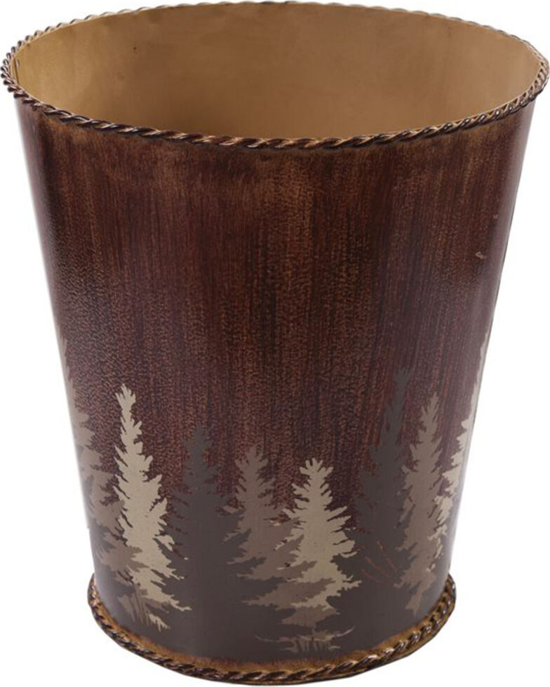 HiEnd Accents Clearwater Pines Waste Basket, Brown, hi-res