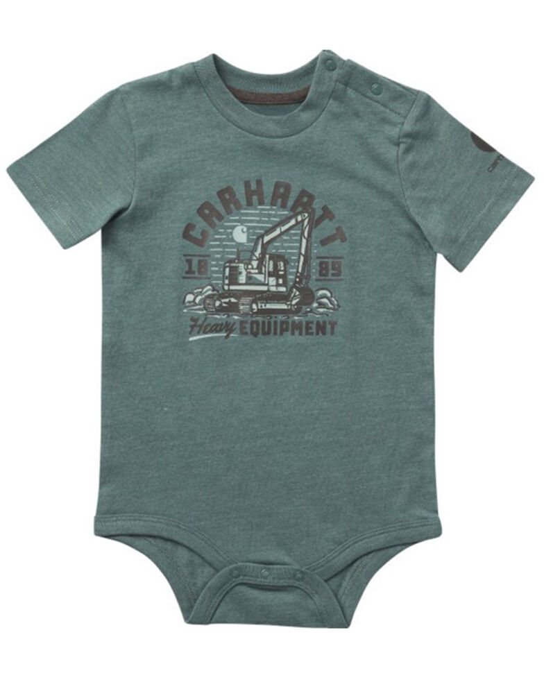 Carhartt Infant Boys' Tractor Graphic Onesie, Teal, hi-res