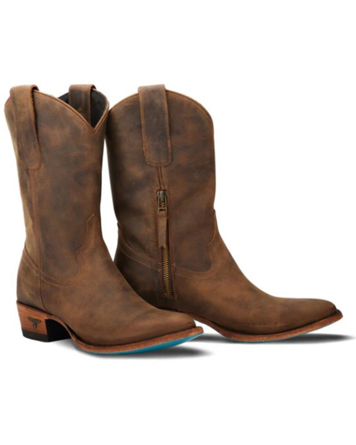 Image #1 - Lane Women's Plain Jane Midi Western Boots - Round Toe, Caramel, hi-res