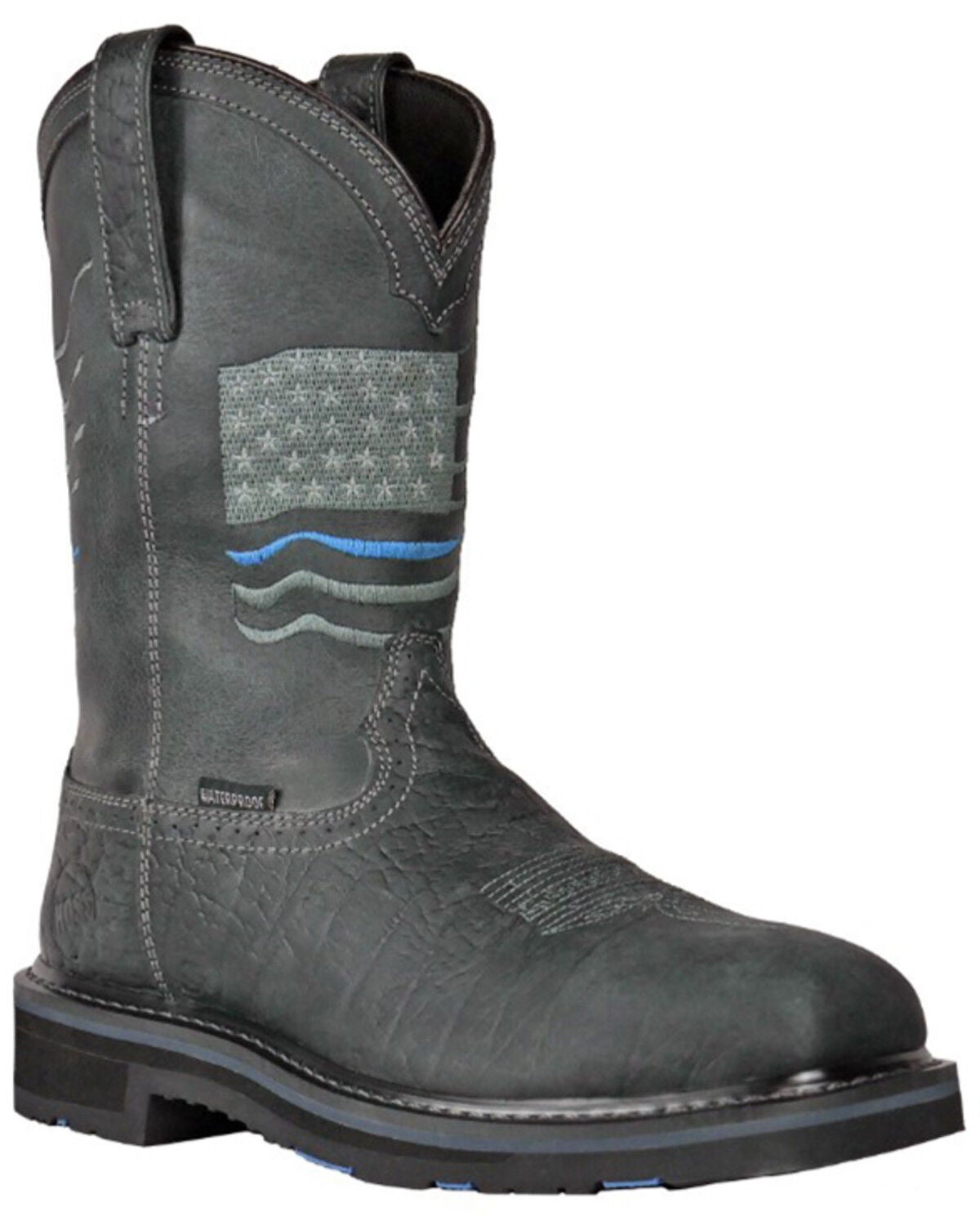 Hoss Men's Rushmore Wellington Western Work Boots - Composite Toe, Black, hi-res