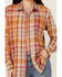 Image #3 - Shyanne Women's Plaid Print Long Sleeve Button-Down Western Shirt, Gold, hi-res