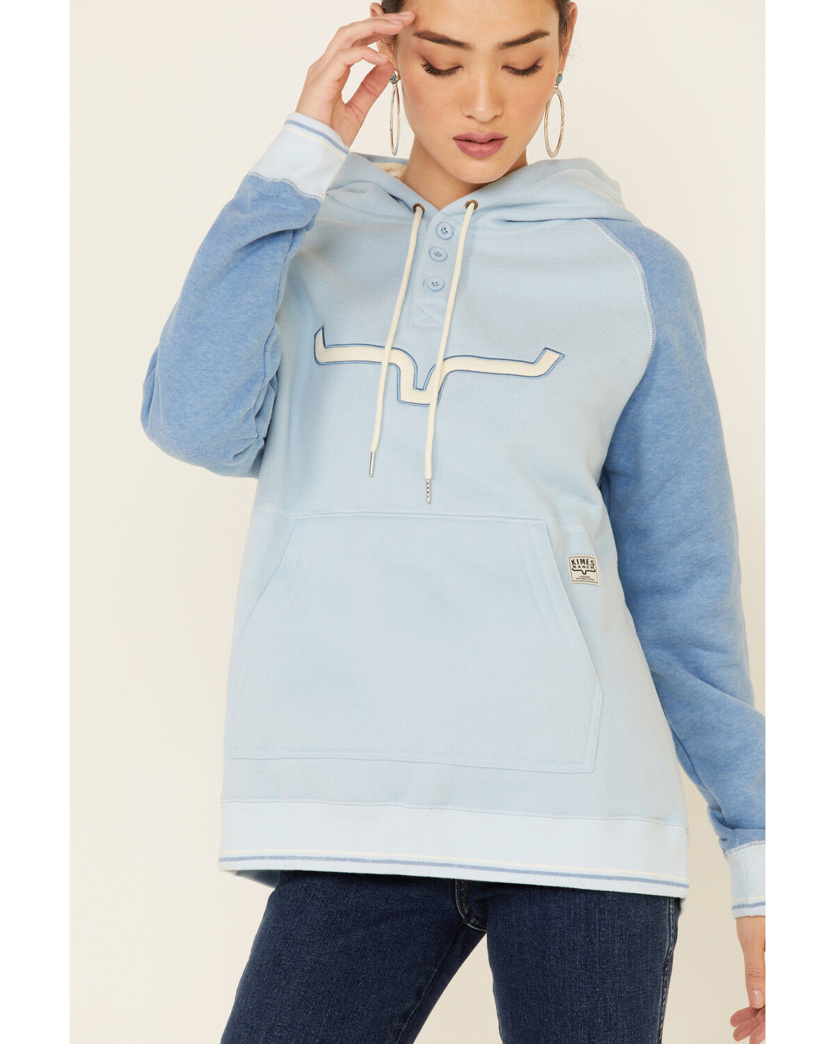Image #3 - Kimes Ranch Women's Ash Grey Amigo Logo Hoodie, Blue, hi-res