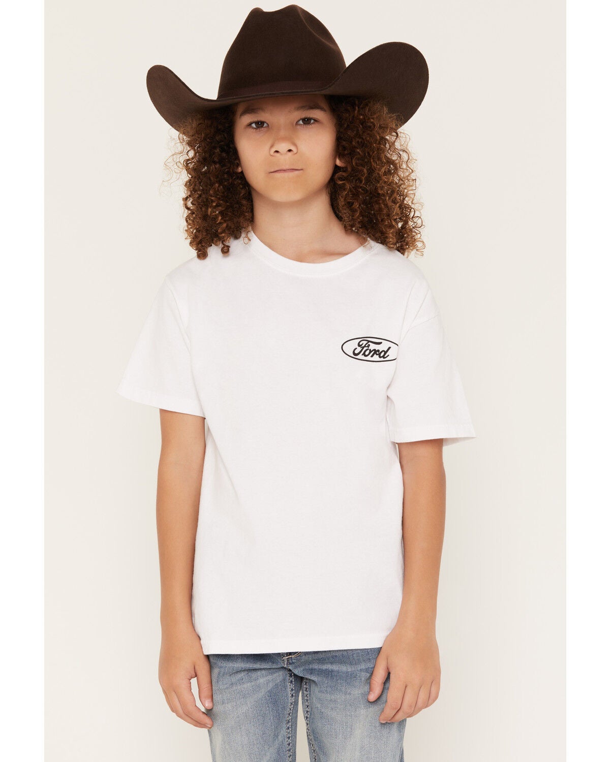 Image #2 - Merch Traffic Boys' Ford Logo Short Sleeve Graphic T-Shirt, White, hi-res